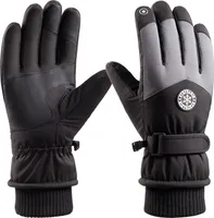 Herren Touchscreen Handschuhe Winter Thermohandschuh Wasserdicht Winddicht Fahrradhandschuhe Skihandschuhe, Grau