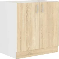 Dřezová skříňka SABRYA - šířka 80 cm, dub sonoma / bílá