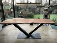 Tischgestell V-PLATTE Design Tischkufen Industriedesign Tischbeine 10mm schwarze