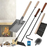 KOTARBAU® Kaminbesteck 5-teiliges Set mit Schürhaken Besen Schaufel Kaminbesen Besenstab