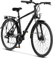Trekkingrad 28 Zoll Trekking Bike City Fahrrad 21 Gang Shimano Tourney Schaltwerk, Kettenschaltung, Aluminium Rahmen, Mechanische Scheibenbremse
