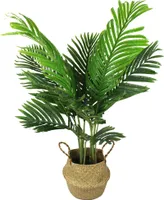 Künstliche Palme 90cm im Seegraskorb Kunstpflanze Kunstpalme