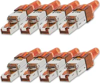 NEXMEX 8x Netzwerkstecker Cat 7 CAT7 RJ45 Stecker Werkzeuglos Metall 10GBit/s