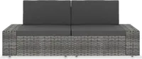 vidaXL Modulares 2-Sitzer-Sofa Poly Rattan Grau