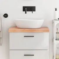 vidaXL Umyvadlová deska světle hnědá 60x30x(2-6) cm ošetřené masivní dřevo