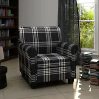 vidaXL Křeslo s polštářem na sezení černá látka