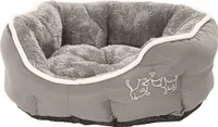 Dehner Lieblinge Hundebett und Katzenbett Sammy, oval, ca. 45 x 40 x 14 cm, Polyester, grau