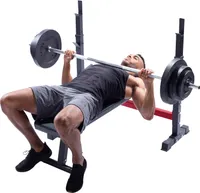 Christopeit Hantelbank WB 1000 – Ergonomische 90 cm Griffbreite, 5-fach Höhenverstellbare Hantelablage, Hochwertiges Kunstleder, Belastbar bis 200 kg, Klappbar, Teil der Red-Line-Serie
