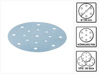 Festool Schleifscheiben STF D150/16 P80 GR/50 für RO 150, ETS 150,. Nr. 496977