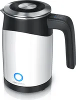 Arendo Wasserkocher 0,5 l, 1100 W, Edelstahl Single Reisewasserkocher Mini, Temperatureinstellung, weiß