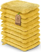 Frottier Waschhandschuhe 10er Pack 15x21cm, 100% Baumwolle, Gelb