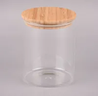 Sass & Belle Aufbewahrungsglas mit Bambusdeckel klar natur 9,5x12cm 800ml