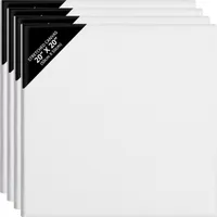 Belle Vous 4 Stk Leeres Leinwand zum Bemalen Set - Leinwand 50x50 cm - Bespannte Leinwand Rahmen - Leinwand für Acrylfarben und Ölmalerei sowie zum