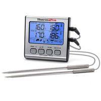 ThermoPro TP17 Kernthermometer [2 Messfühler & LCD-Display]