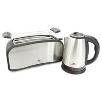 Bundle Edelstahl Wasserkocher 1,8 L und 4-Scheiben-Toaster Edelstahl