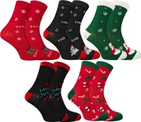 Herren Weihnachtssocken 5 Paar Baumwolle Socken Merry Christmas Mehrfarbig Gr.43-46