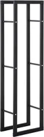 HOMCOM Feuerholzregal Kaminholzablage Kaminholzständer Kaminholzhalter 100kg Stahl Schwarz L40 x B25 x H150 cm