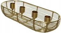 Kerzenhalter für 4 Kerzen Metallständer gold 28,5x11,5x6,5 cm