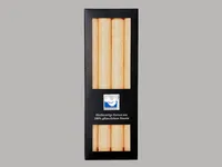 stabkerze creme 22x250mm kerzenfarm hahn 4er Set 100% pflanzliches stearin