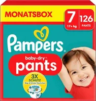 Pampers® Windeln Monatsbox baby-dry™ pants Größe Gr.7 (17+ kg) für Kids und Teens (4-12 Jahre), 126 St.