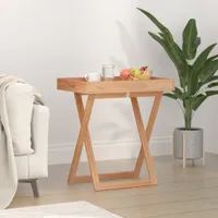 vidaXL Skladací stolík 52x36x56,5 cm masívne drevo orech
