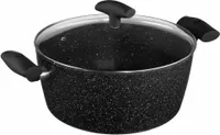 Hliníkový hrnec s mramorovým povrchem, hrnec s víkem, O 28 cm