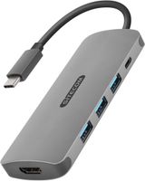 SITECOM USB-C to HDMI Adapter, inkl. USB-C Power Delivery + 3x USB 3.0