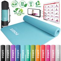 POWRX Yogamatte ColorPop Fitnessmatte Gymnastik inkl. Workout TPE 173x61x0,5 cm Farbe: petrol