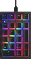 iBlancod K10 Digitale mechanische Tastatur, 21 Tasten, RGB-Hintergrundbeleuchtung, numerische Tastatur, gelbe Achsen-Pudding-Tastenkappe, Schwarz