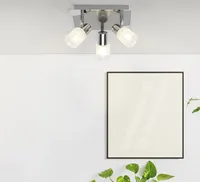BRILLIANT LED Spotplatte Lea | zeitlose Deckenleuchte | 3-flammig | Metall/Glas | eisen/chrom/weiß | Köpfe schwenkbar | 3x E14 max 4 W