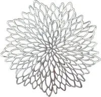 6er Set Rund PVC Platzset Abwaschbar Tischsets Rund Platzdeckchen, Hitzebeständig und rutschfest, Ideal für Küche, Party, Hochzeit usw, Silber