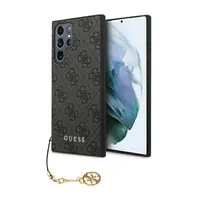 Guess 4G Chain Charms Collection Hardcase Hülle Cover für Samsung Galaxy S23 Ultra Grau