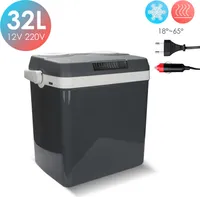 Fiqops Kühlbox  Kühlboxen 32 Liter 12V 230V Thermobox Warmhaltebox Thermokorb WÄRMT KÜHLT Elektrische Kühlbox für Auto Boot Camping A++ mit ECO-Modus Mini-Kühlschrank