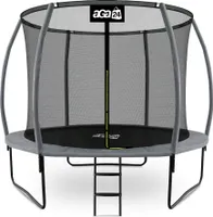 Aga SPORT EXCLUSIVE Trampolin, Kindertrampolin, Gartentrampolin mit Sicherheitsnetz  305 cm Grau + Sicherheitsnetz + Leiter