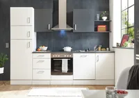 CORNER 280 Moderne Küchenzeile ohne Elektrogeräte in Weiß, Anthrazit - Geräumige Einbauküche mit viel Platz und Stauraum - 280 x 211 x 60 cm (B/H/T)