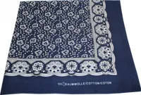 Tobeni 548 Damen Herren Nickituch Kopftuch Bandana Halstuch Baumwolle Uni, Farbe:Paisley Marine, Grösse:54 cm x 54 cm