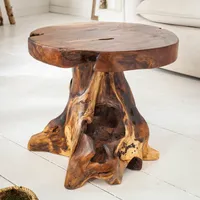 riess-ambiente Massiver Beistelltisch ROOT 40cm Teakholz Hocker aus Wurzelholz Couchtisch Tisch