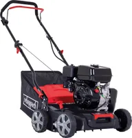 Benzínový rozrývač Scheppach SC55P | 4taktní benzínový motor o výkonu 5,4 hp / 4 kW | 6 nastavení od -15 do +5 mm | objem sběrného koše 40 l | startér s tažným lankem