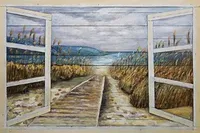 3D Metallbild Meerblick