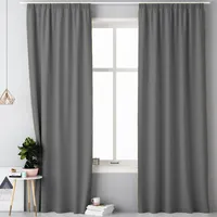 JEMIDI Vorhang blickdicht 140x250cm - Gardine mit Kräuselband Universalband - 100% Polyester Schal lang für Wohnzimmer Schlafzimmer - anthrazit