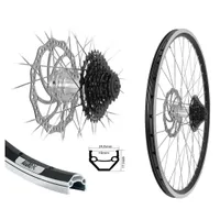 Aggro-X 26 Zoll Alu Hinterrad 19-559 mit 180mm Bremsscheibe + Shimano Kassette 8-fach