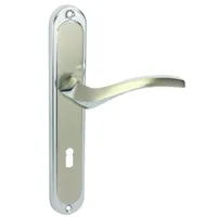 DOMINO Türgriff 72 Drückergarnitur BB-Buntbart | Langschildgarnitur | Zimmertür Bürotür Kellertür & Innentür | Aluminium | Chrom/Nickel | ENIGMA M6/M9