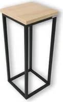 holz4home® Dekoständer aus MDF Eichenholz I Blumenständer Sonoma Eiche I Höhe: 50 cm I Dekosäule mit Stahlrahmen I Fertig montiert und geölt