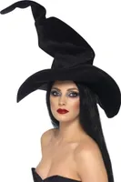 Kapelusz wiedźmy na Halloween czarny 60cm