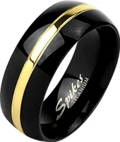 Damen Herren Ring Trauring Partnerring Ehering Zweifarbig Schwarz Gold Titanium rosegold-silber 49 - Ø 15,70 mm 6 mm