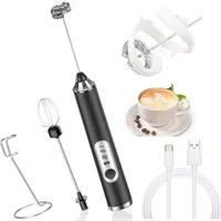 Milchaufschäumer Stab, Milchschäumer Elektrisch - mit Edelstahlständer 15-20s