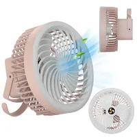 HDeye Tischventilator, für Zuhause/Büro/Camping, kabellos und tragbar, mit Licht, 3 Geschwindigkeiten, 1200mAh