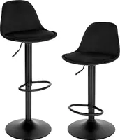 EUGAD 2 x Barhocker, höhenverstellbar, Drehhocker, aus Metall, Schwarz