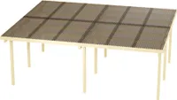 Wood & Play Dvojitá garážová stříška Granit II - 6x5m + hnědá polykarbonátová střecha