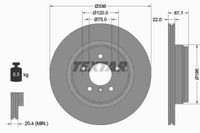 TEXTAR Bremsscheibe Artikel: 92137905